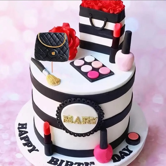 11 Pieces Makeup Fashion Theme Cake Decorations Set, Birthday Party Cake Toppers - Picture 5 of 9